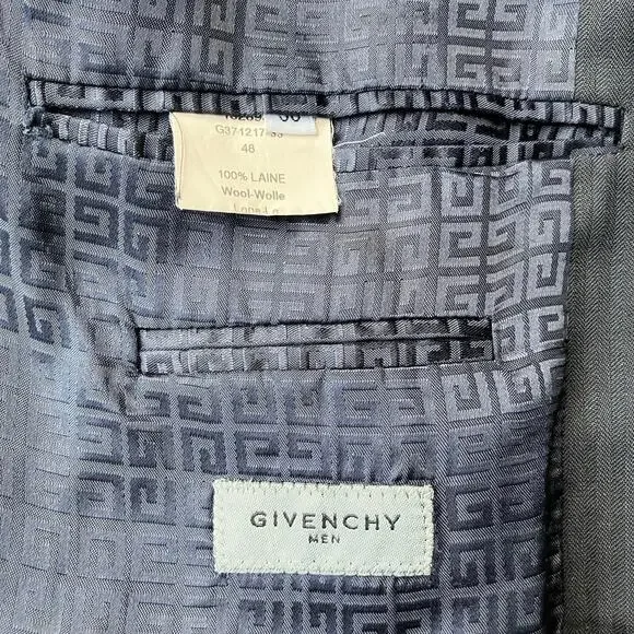 Givenchy Sport Coat Blazer Jacket 43” Chest Black Wool 3 Button Single Breasted - Picture 12 of 15